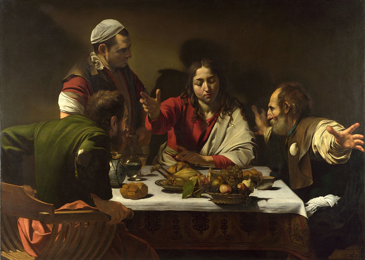 <p>“Supper at Emmaus” 1601</p>