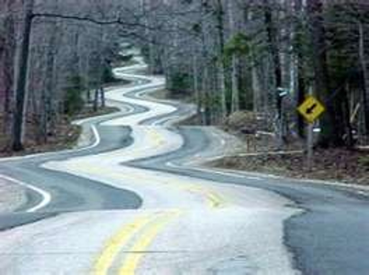 <p>not straight or bent, like a wobbly line or a twisted branch</p>