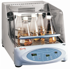 <p>Incubator with rotating rack for flasks, and circulating air to keep liquid cultures well &quot;aerated&quot; and at a fixed temperature.</p>