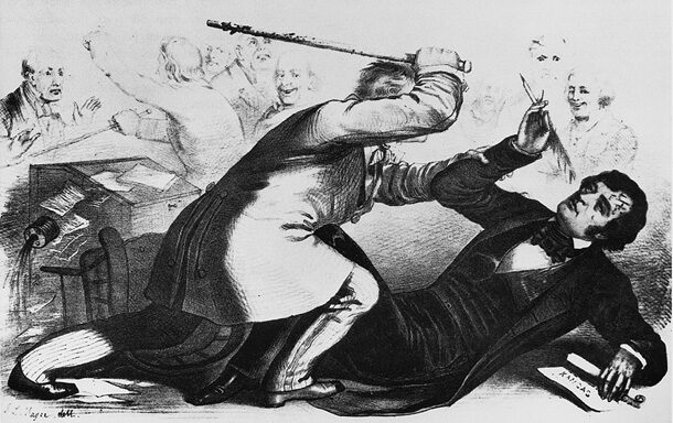 <p>The caning of Senator Charles Sumner</p>