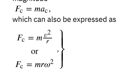 <p>any net force causing uniform circular motion</p>