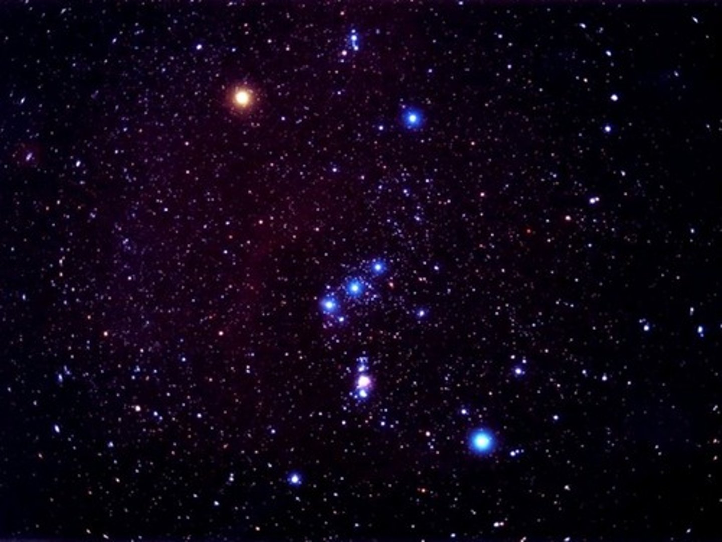 <p>the Hunter constellation; three stars align to create his belt;</p>