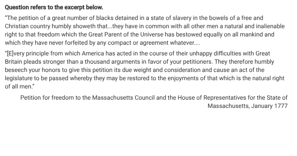 <p>Which of the following developments from the 1800s emerged from ideas most similar to those expressed in the excerpt?</p>