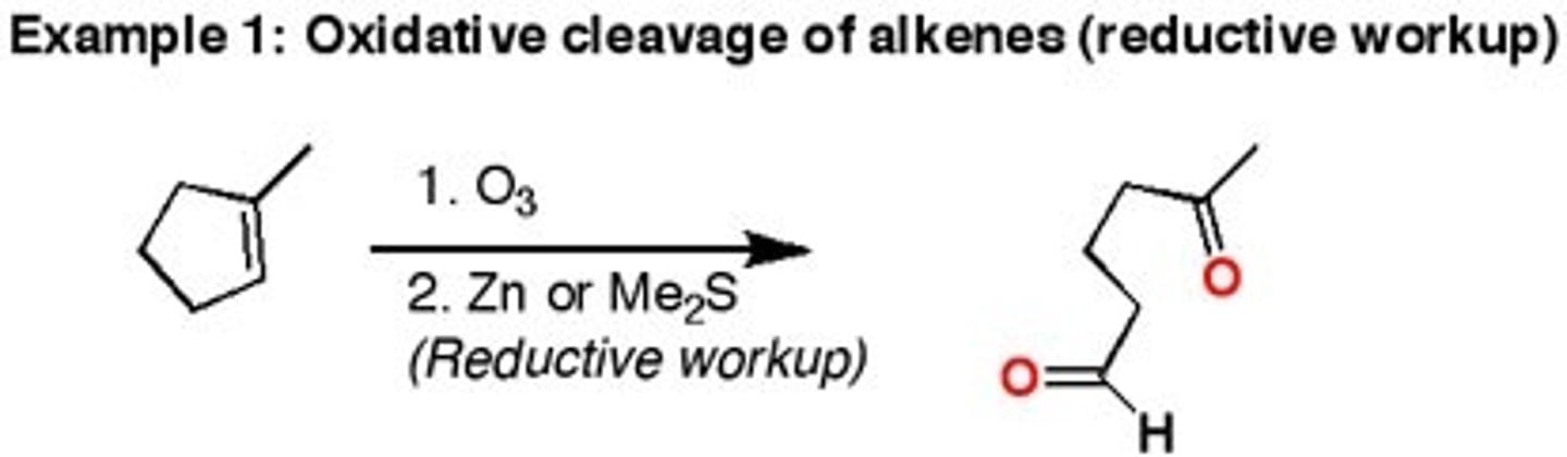 <p>1.Ozonolysis (oxidation of an alkene)</p><p>2.Hydrogen peroxide does further oxidation. Product = carboxylic acid</p>