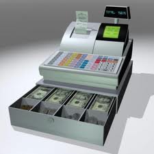 <p>cash register (also box)</p>