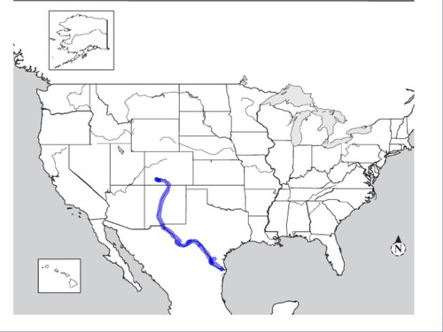 <p>Large river that forms a border between the US and Mexico</p>