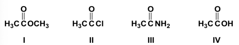 <p>Which is the order of increasing boiling point of the following compounds (lowest first)?</p>