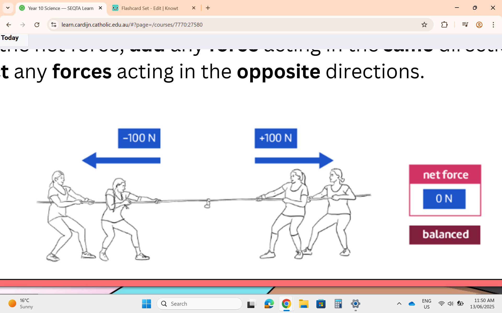 <p>Balanced Net Force</p>