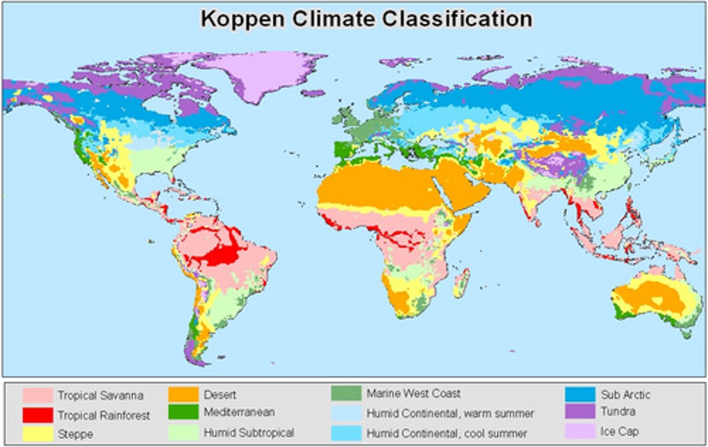 <p>classification of climate regions based on temperature and precipitation patterns: tropical, dry, temperate, continental, polar, and highlands</p><p>CLIMATE INFLUENCES AGRICULTURE</p>