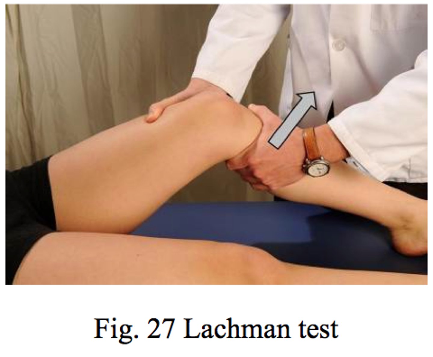<p>What does the Lachman test look for?</p><p>a. ACL tears/injuries</p><p>b. MCL tears/injuries</p><p>c. LCL tears/injuries</p><p>d. Meniscus tears/injuries</p>