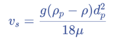 <p>applicable for spherical particles, Re &lt; 1</p>