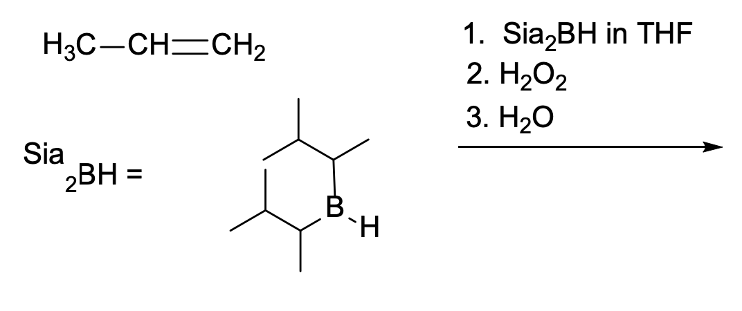 <p> Which of the following species is formed at some point during this hydroboration/oxidation reaction?</p>