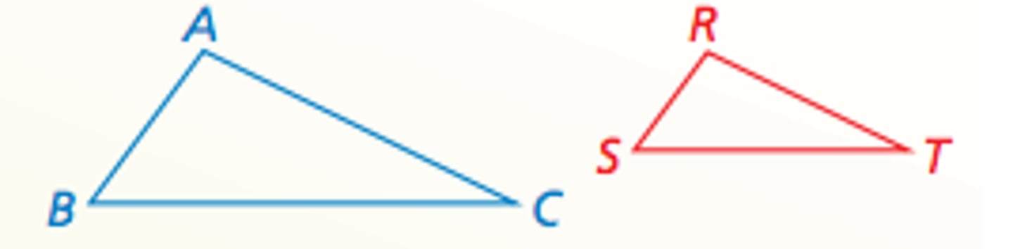 <p>If the corresponding side lengths of two triangles are proportional, then the triangles are similar.</p>