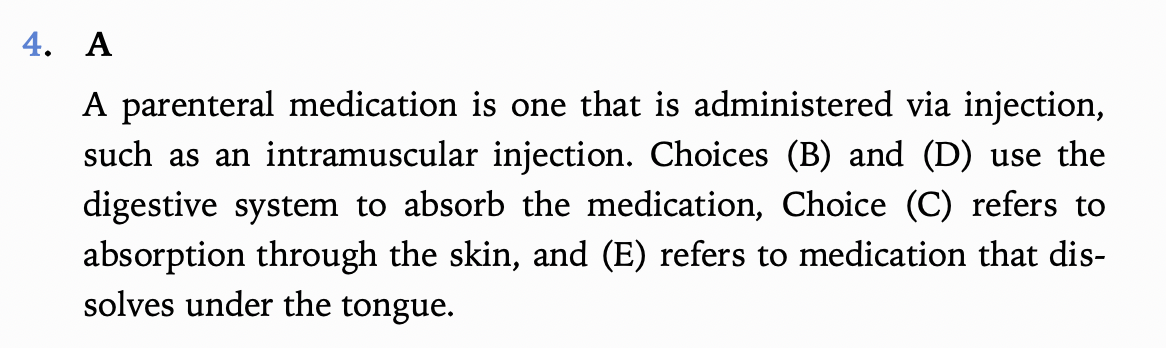 <p>(A) via injection</p>