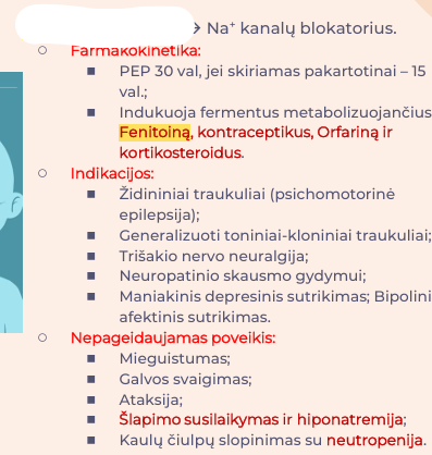 <p>Na+ kanalų blokatorius.</p>