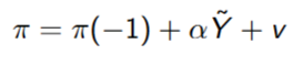 <p>if there is no shock v = 0</p><p>if v = 2% eg the shock increases inflation by 2%</p>