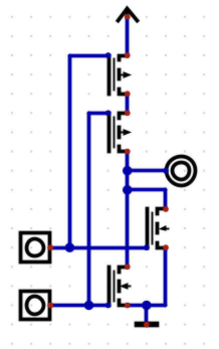 <p>OR (PMOS)</p><p>NOR (CMOS) Shown in the image</p>