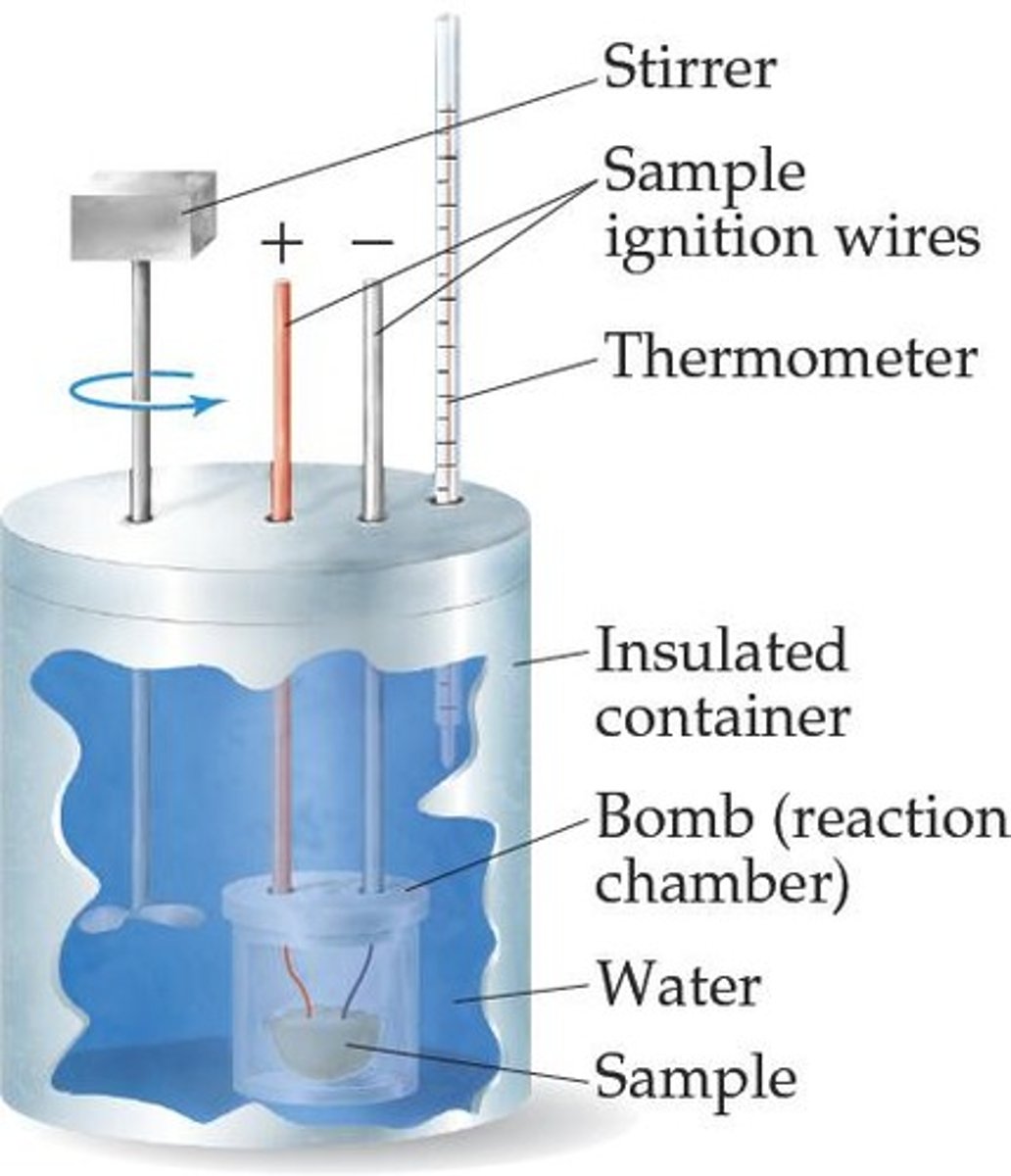 <p>To measure the heat absorbed or released by a reaction in a sealed container.</p>