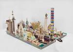 
He is known for making fantastic sculptures of cities many different kinds of materiel.