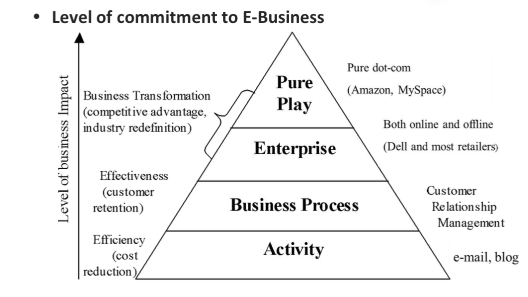 <ul><li><p><span>lowest level of the pyramid </span></p></li><li><p><span>These low-risk e-business models include:</span></p></li></ul><p>1. Order processing</p><p>2. Online purchasing</p><p>3. E-mail</p><p>4. Content publisher</p><p>5. Business intelligence (BI)</p><p>6. Online advertising and public relations (PR)</p><p>7. Online sales promotions</p><p>8. Dynamic pricing strategies online</p>