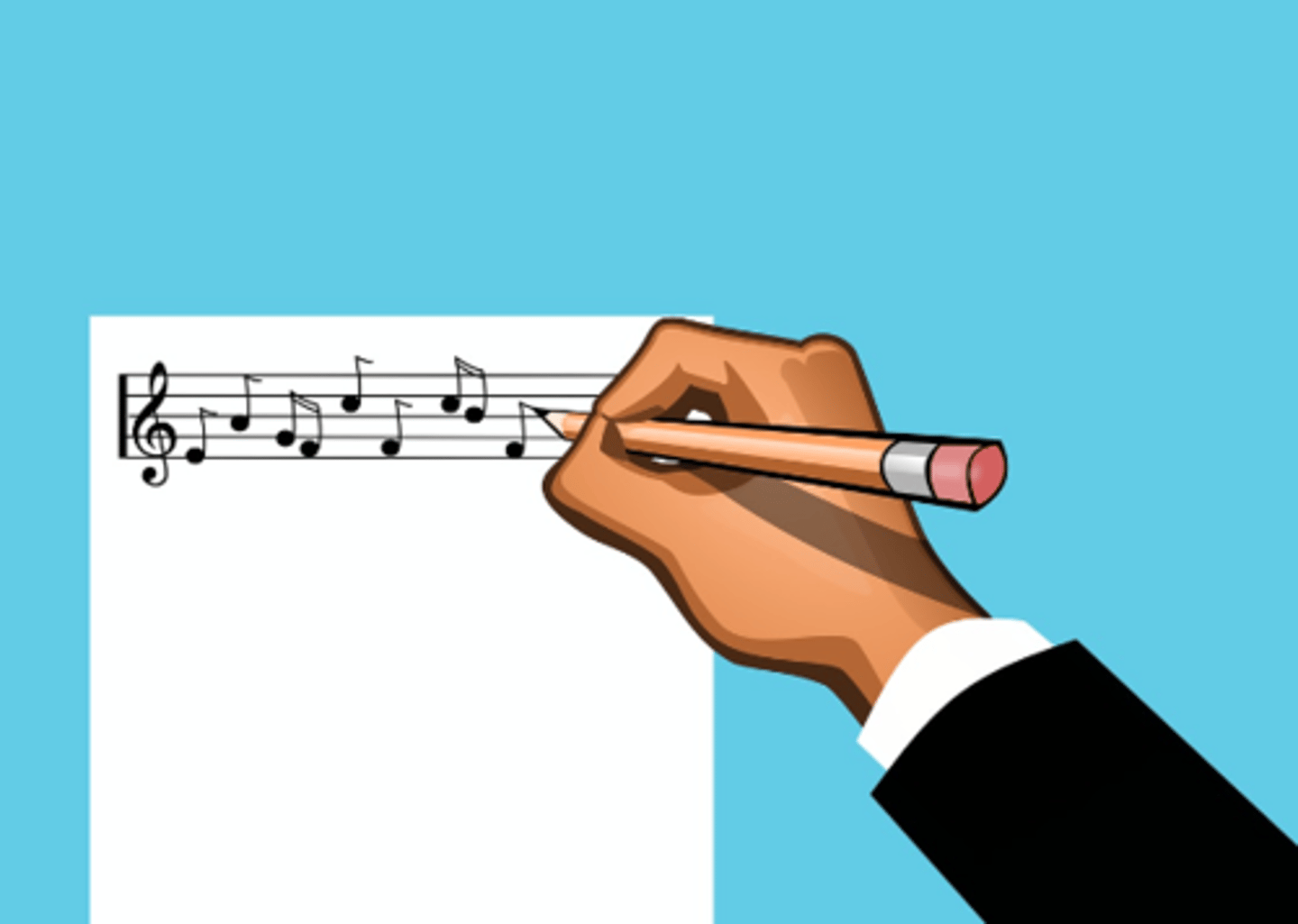 <p>es la acción de crear música.</p>