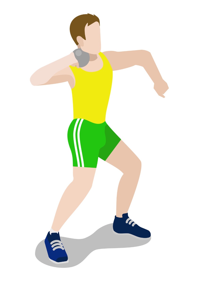 <p>Colocación del atleta dentro del círculo, con pies a la anchura de los hombros y la bala apoyada cerca del cuello antes de lanzar.</p>