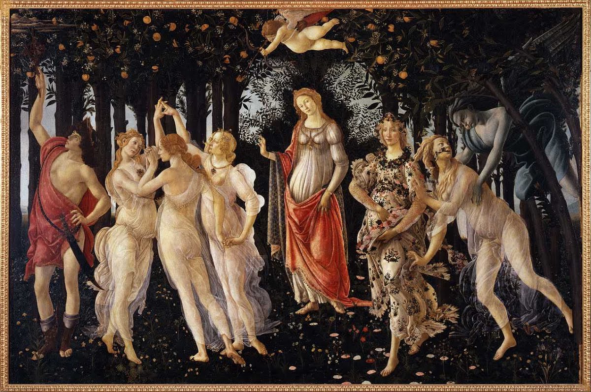 <p>Sandro Botticelli was an Italian painter.</p><p>a) Created with tempera paint. Depicts themes of love and marriage, sensuality, and fertility. Greek gods are shown.</p><p>b) Goddess Venus arriving at the shore after her birth, when she emerged from the sea fully-grown. We see nudity in the paintings again.</p>