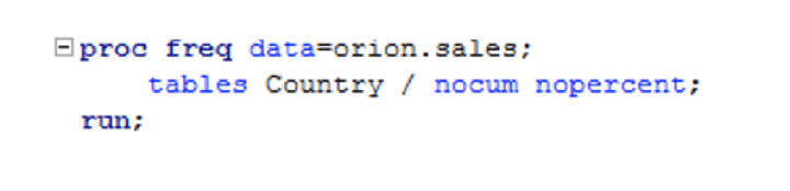 <p>defines the variable in a proc FREQ procedure <br><br>If the TABLES statement is omitted, a one-way frequency table is produced for every variable in the data set. This can produce a large amount of output and is seldom preferred.</p>