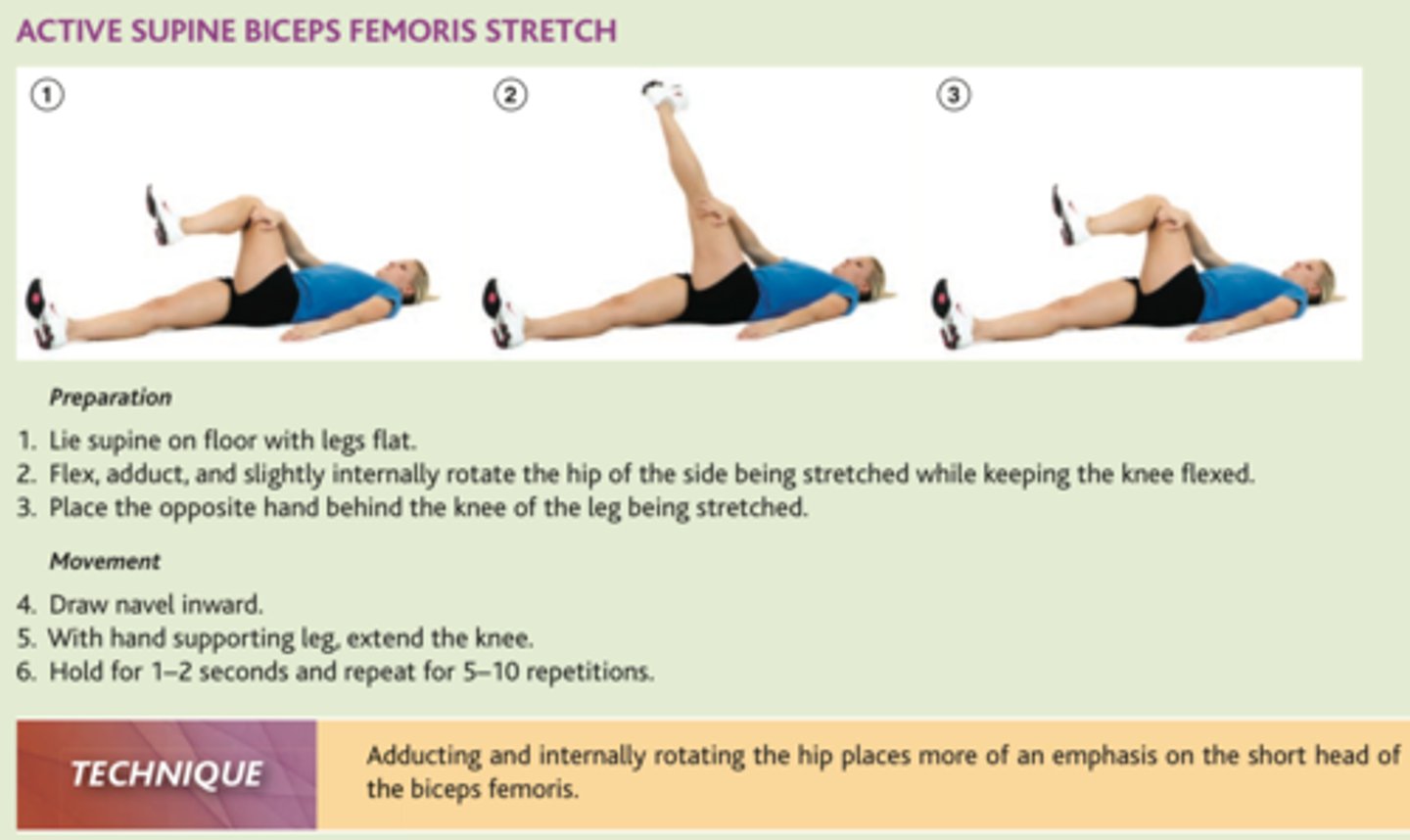 <p>Which of the following techniques would you use to increase flexibility in his Quadraceps, Hamstrings and calf muscle, to decrease the pain in his knees.</p>