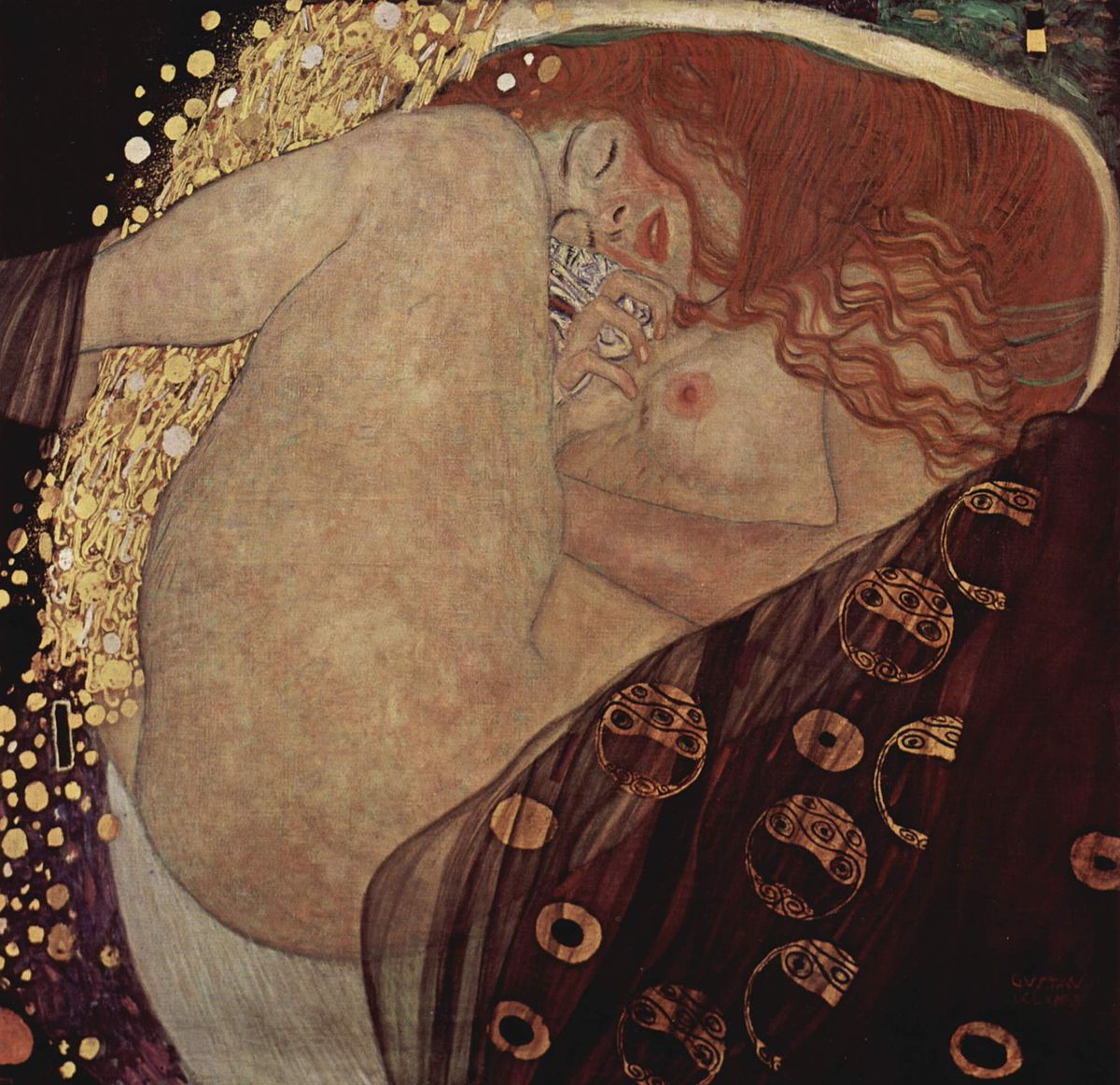 <p>Title name of Gustav Klimt oil painting featuring sleeping woman he made in 1907.</p>