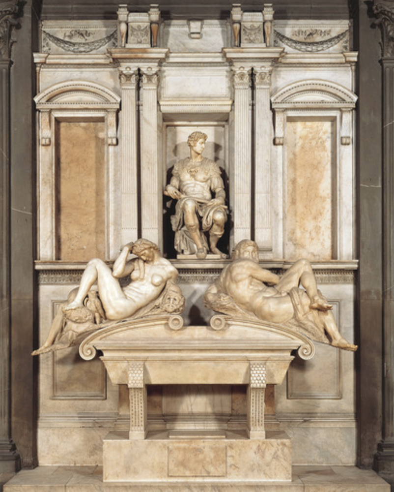 * Very heavy and mannerist depictions of bodies (looks contorted and unnatural, especially the woman's chest): showing power?