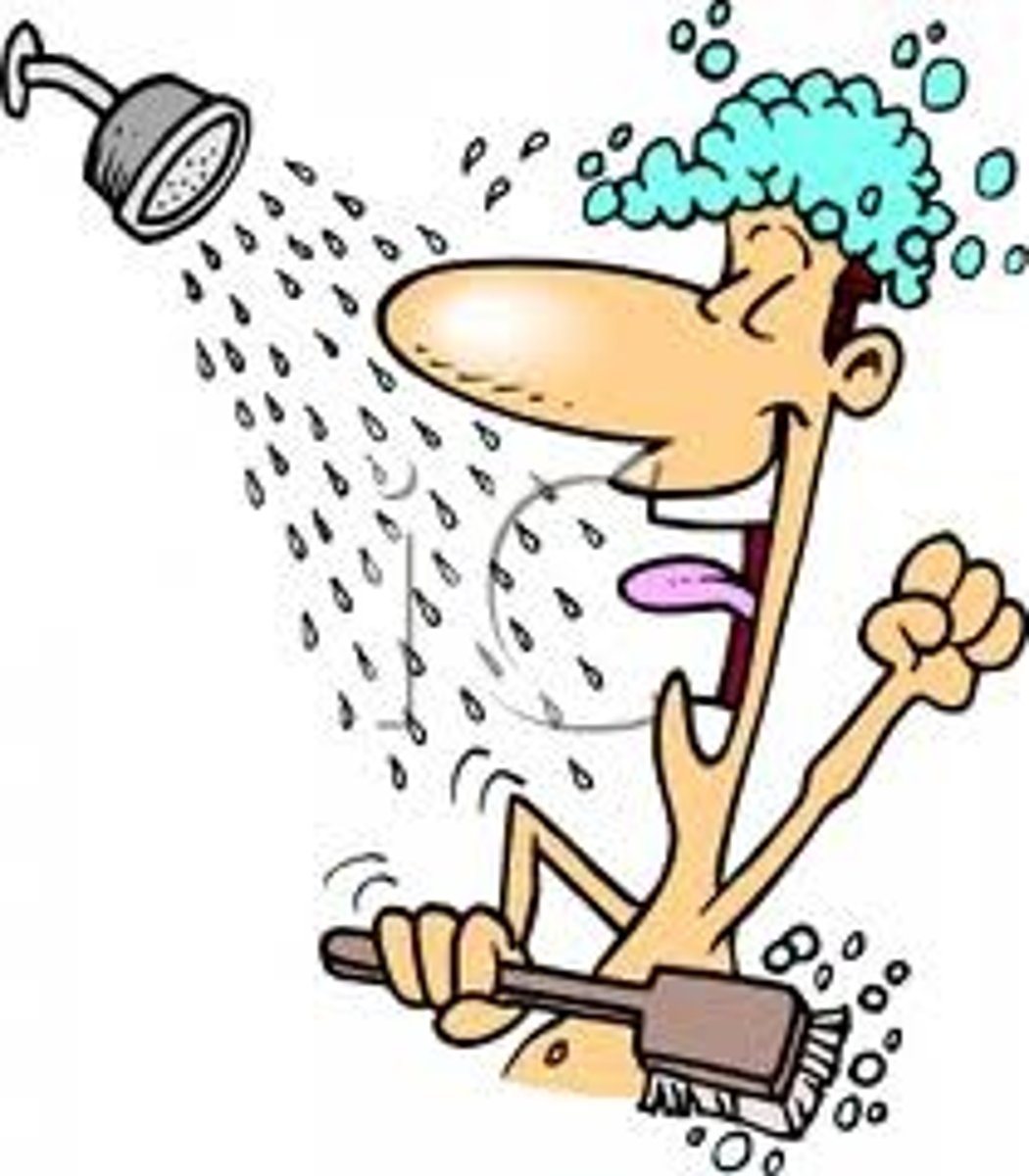 <p>to shower</p>