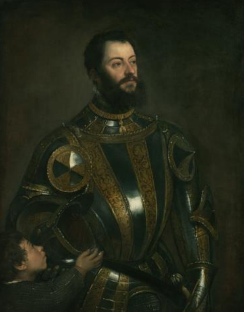 <p><strong>Portrait of Alfonso d&apos;Avalos, Marquis of  Vasto, in Armor with a Page</strong> by <em>Titian</em></p><p>$ 70 million</p>