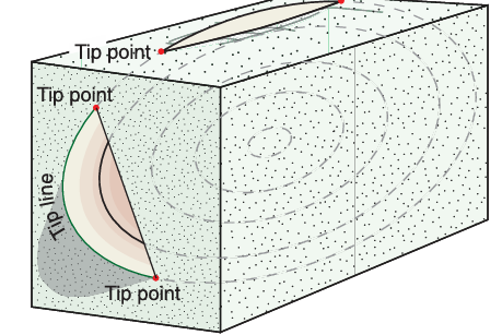 <p>tip points</p>