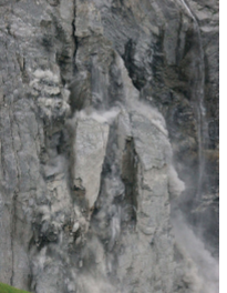 * A slope failure that occurs when a mass free-falls down a cliff or steep slope
  * Slope is typically vertical
