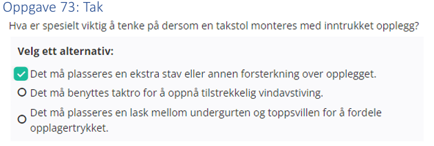 <p>Det må plasseres en ekstra stav eller annen forsterkning over opplegget</p>