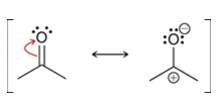 <ul><li><p>In these situations, we move the π bond up onto the electronegative atom to become a lone pair:</p></li><li><p>A double bond is being separated into a positive and negative charge</p></li></ul>
