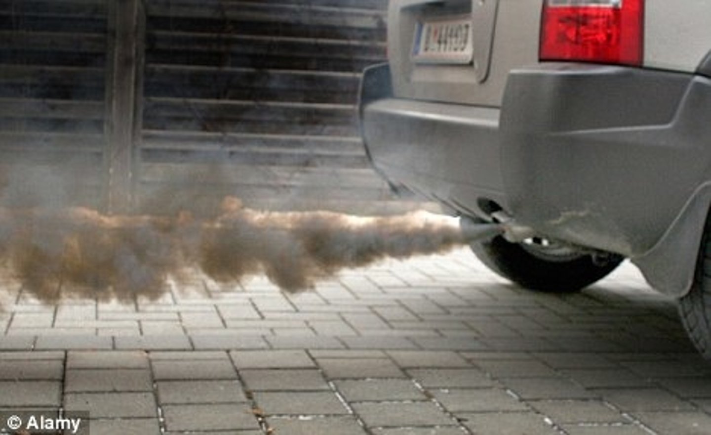 <p>gasses released from cars</p>