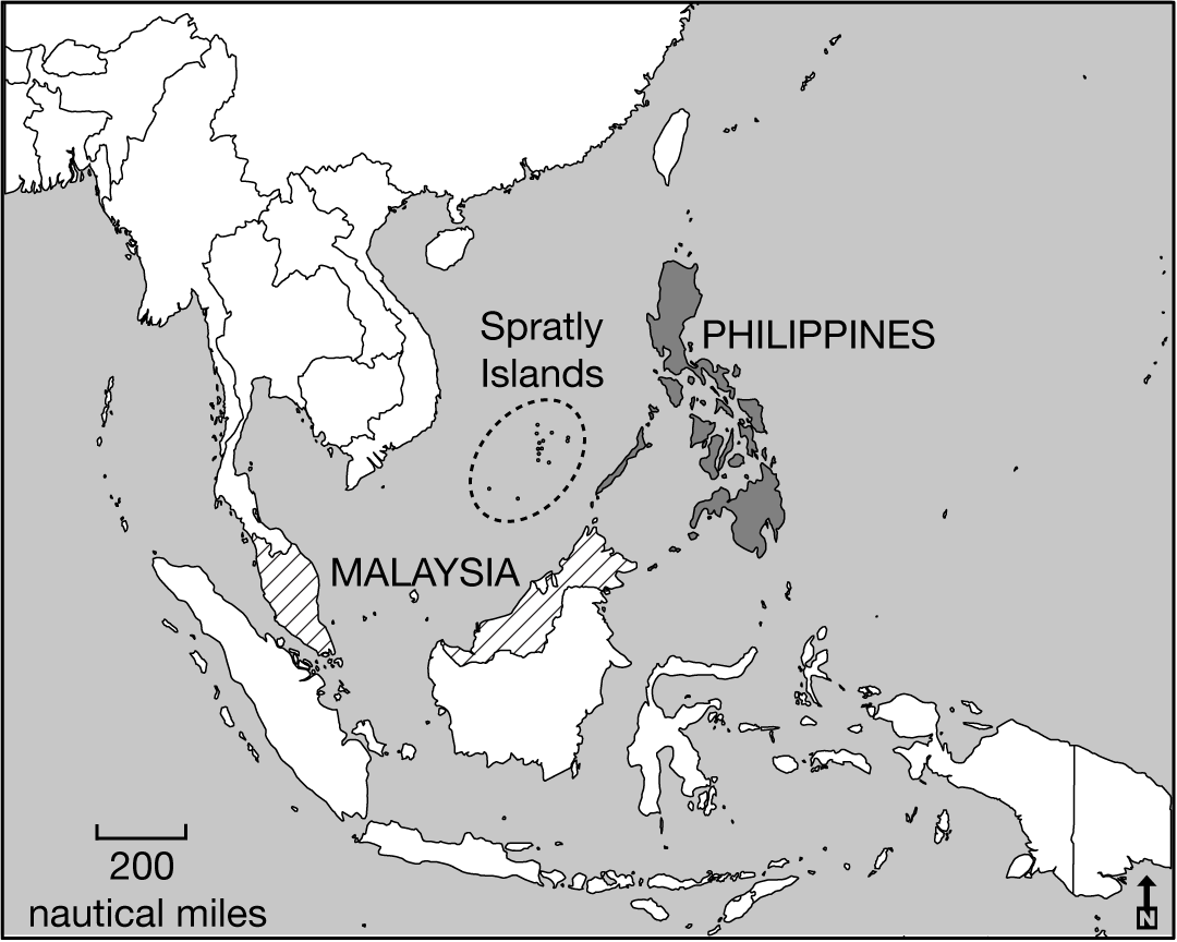 <p>The Philippines and Malaysia lay claim to resources under and around the Spratly Islands. Which of the following best explains how the United Nations Convention on the Law of the Sea (UNCLOS) influences claims to the islands by both countries?</p>