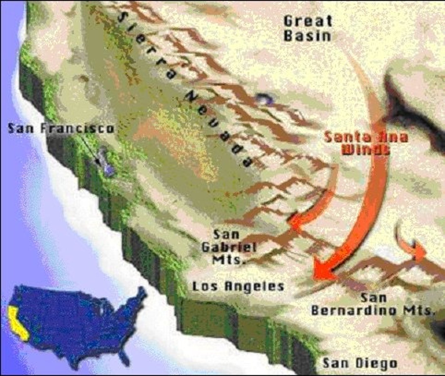 <p>Winds flowing over Rockies and to West Coast/Calif. Bring dry hot weather and fuel wildfires</p>