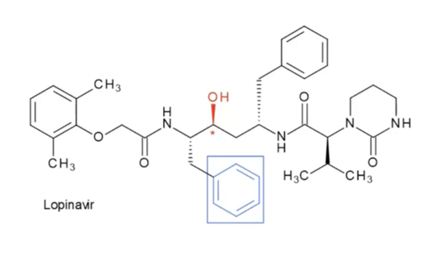 <p>ALL HIV Protease Inhibitors have the following:</p><p>1. a ___ ___ to mimic the transition state</p><p>2. a ___ side chain adjacent to the 2° OH Group</p>