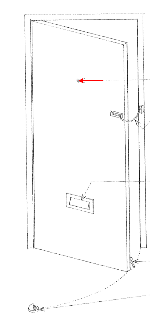 <p><span>A peephole, as in an entrance door or the door of a prison cell</span></p>