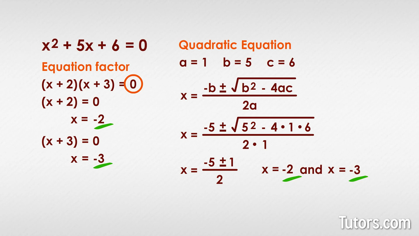 <p>Quadratic Formula: x = (-b ± √(b² - 4ac)) / (2a)</p><p>Note: use plysmlt on Calculator for quadratic equation.</p>