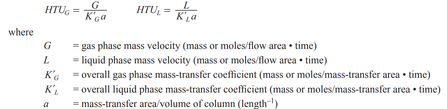 <p>Height of transfer unit (the smaller, the more efficient the unit) → phase dependent</p><p></p>