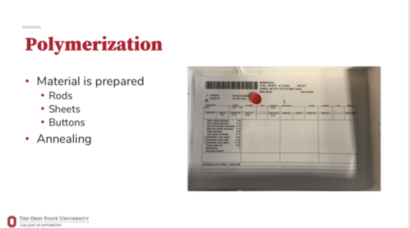 <p>RGP lenses begin the manufacturing process as what?</p>