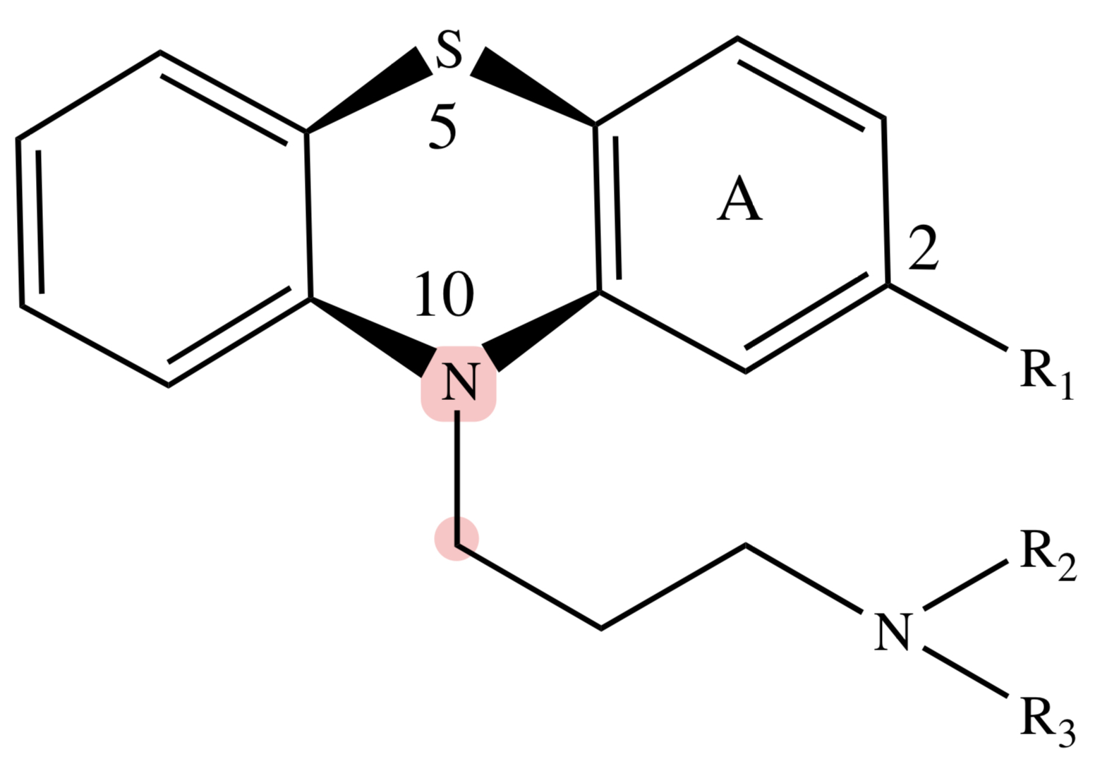 <p>PHENOTHIAZINE: N10-C11</p>
