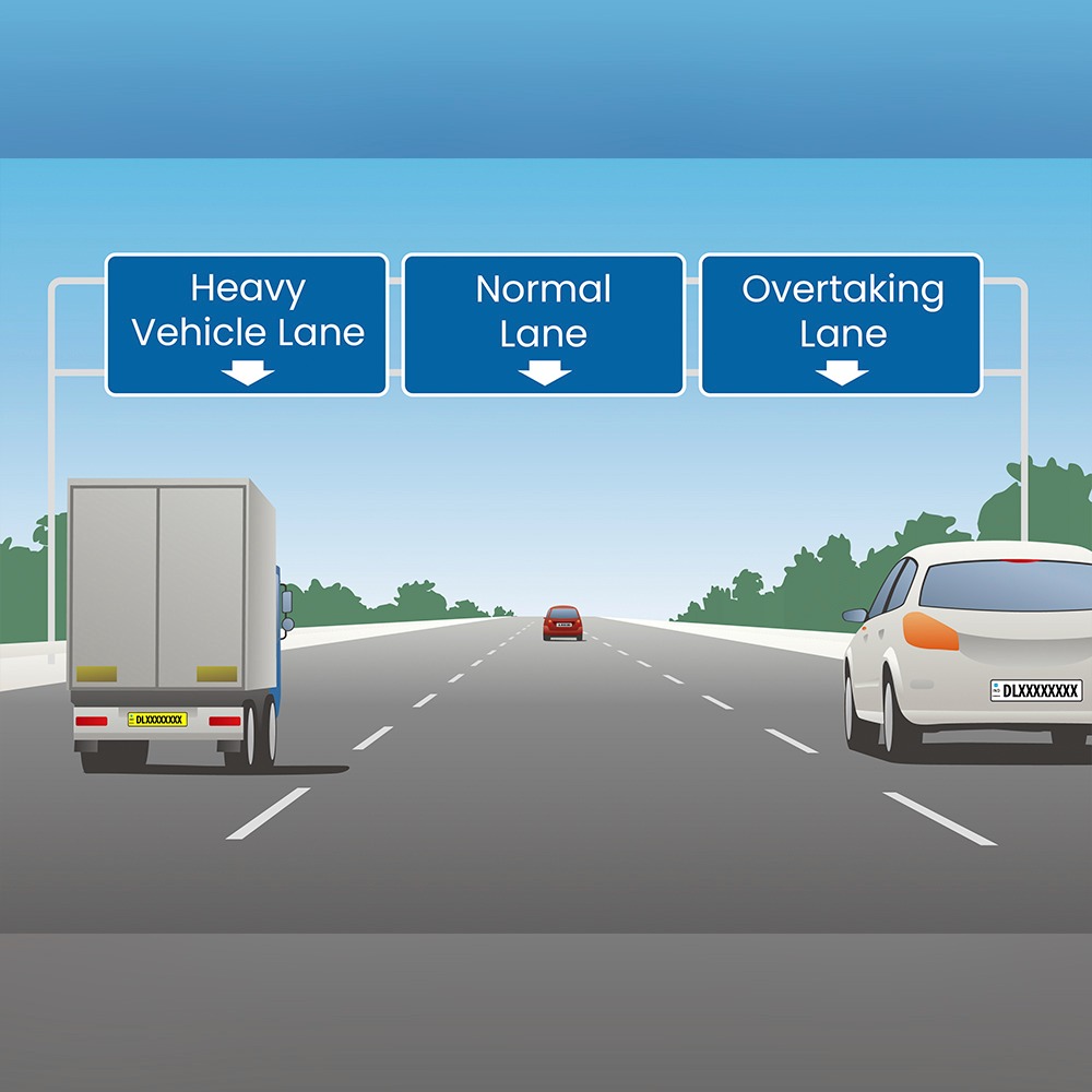 <p><strong>When maintaining lane discipline, you must:</strong></p><p>Always drive with lane discipline by traveling on the left lane unless your path is obstructed</p><p>Only use the outer lane when you need to overtake, or make a right turn/U - turn ahead</p><p>Not suddenly change lane as you may cause inconvenience, or endanger other motorists</p><p>Form up in the correct lane well in advance for the direction you wish to take when approaching a junction</p><p>Position your vehicle on the right hand lane when turning right at a one-way street, and turning into the extreme right lane of the carriageway&nbsp;when turning right from a single lane carriageway to a three-lane carriageway</p>
