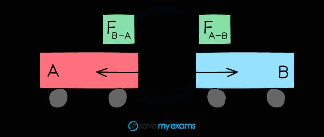 <ul><li><p>When two objects collide, both objects will react, generally causing one object to speed up (gain momentum) and the other object to slow down (lose momentum)</p></li></ul>