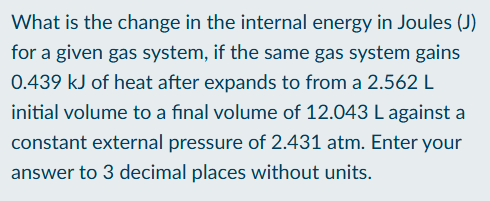 <p>Find change in internal energy for a given system based on pressure</p>