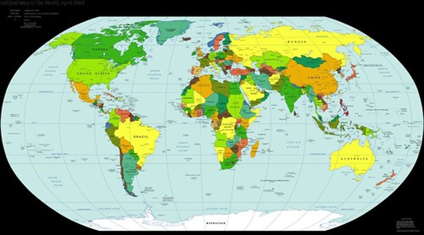 <p>Most used map, shows distortions of every category to ensure map is well balanced - a type of compromise map, similar to the Winkel Tripel. It was used by the National Geographic Society until 1998.</p>